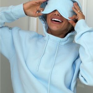 Sky Blue Women's Airport Hoodie Set + Mask